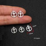 30pcs Stainless Steel Crosses Charm for DIY Jewelry Making