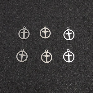 30pcs Stainless Steel Crosses Charm for DIY Jewelry Making