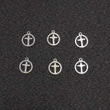 30pcs Stainless Steel Crosses Charm for DIY Jewelry Making