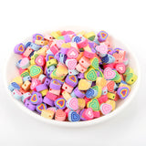 30pcs 10mm Colorful Melaleuca Heart Clay Beads for Jewelry Making DIY