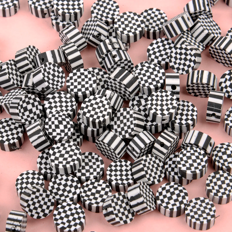 30pcs 10mm Colorful Melaleuca Heart Clay Beads for Jewelry Making DIY