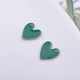 30pcs 10mm Copper Heart Charms for Earring Necklace Pendant, Enamel Small Hearts
