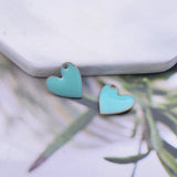 30pcs 10mm Copper Heart Charms for Earring Necklace Pendant, Enamel Small Hearts