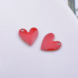 30pcs 10mm Copper Heart Charms for Earring Necklace Pendant, Enamel Small Hearts