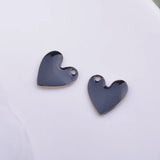 30pcs 10mm Copper Heart Charms for Earring Necklace Pendant, Enamel Small Hearts