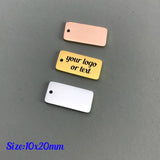 30pcs Stainless Steel Rectangle Charm 10x20mm Engravable Metal Tags