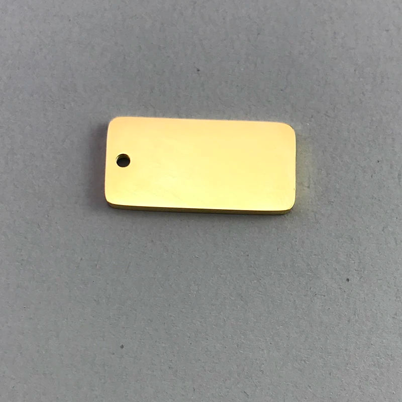 30pcs Stainless Steel Rectangle Charm 10x20mm Engravable Metal Tags
