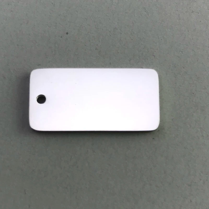 30pcs Stainless Steel Rectangle Charm 10x20mm Engravable Metal Tags