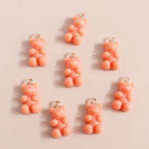 30pcs Candy Bear Charms for DIY Necklaces Earrings Animal Pendants Jewelry