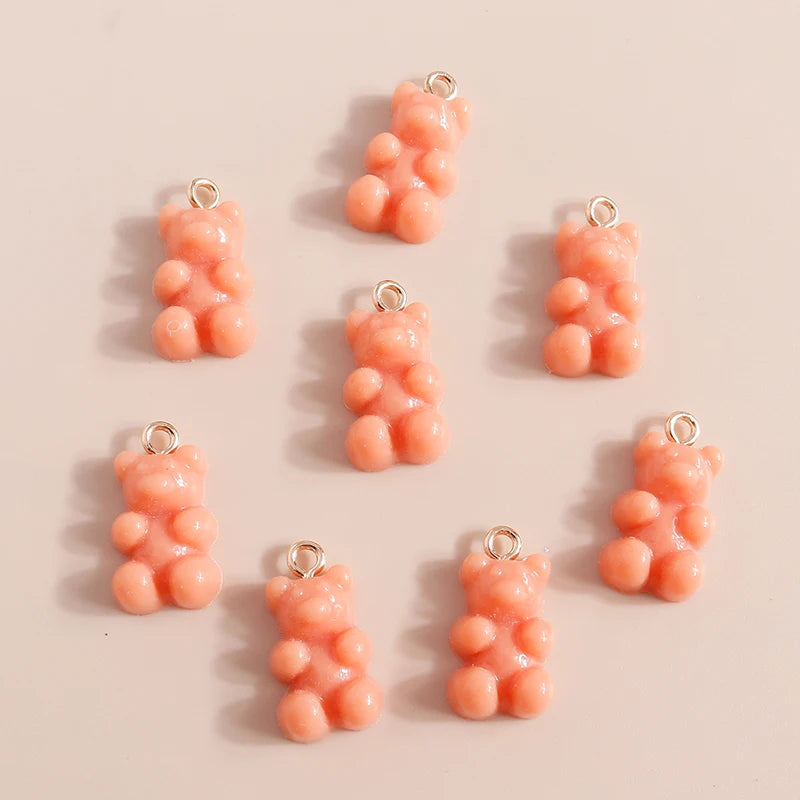 30pcs Candy Bear Charms for DIY Necklaces Earrings Animal Pendants Jewelry