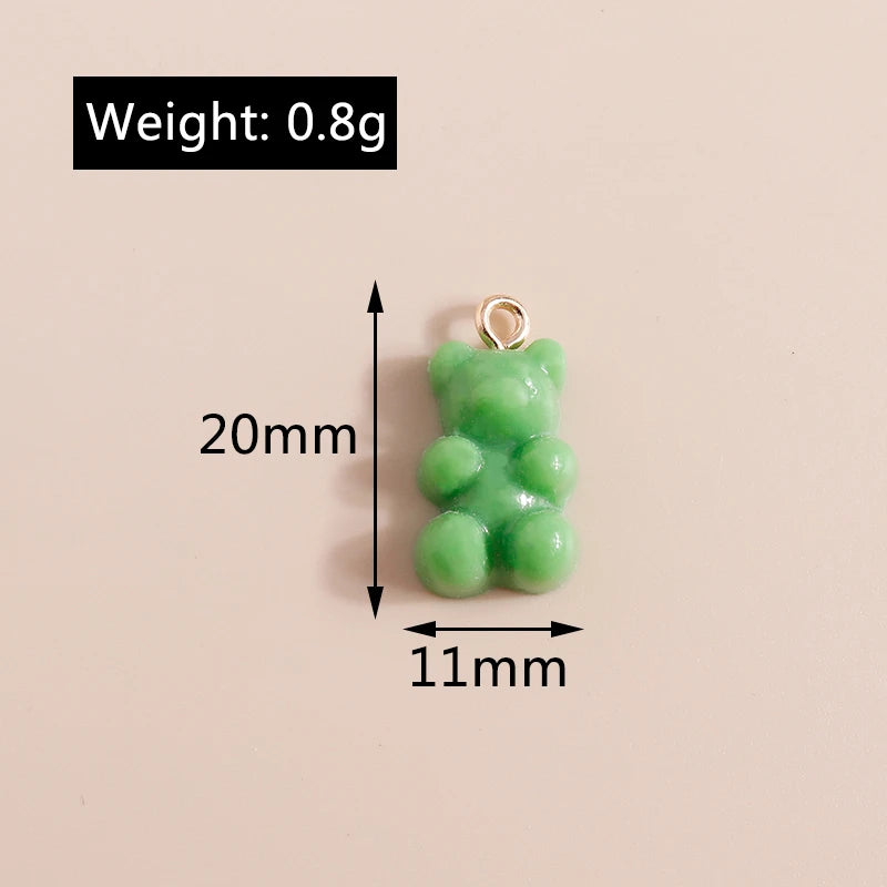 30pcs Candy Bear Charms for DIY Necklaces Earrings Animal Pendants Jewelry