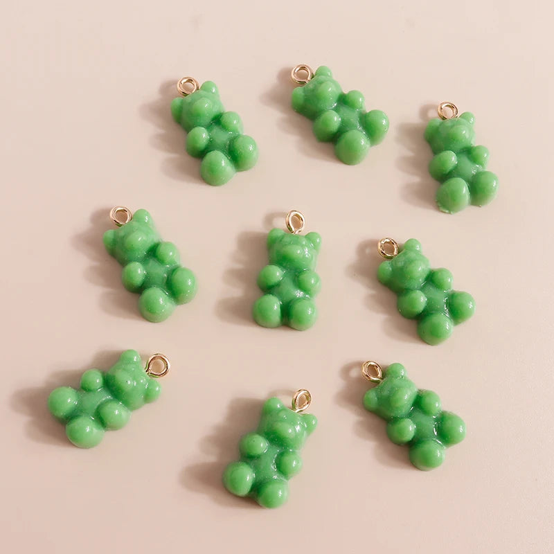 30pcs Candy Bear Charms for DIY Necklaces Earrings Animal Pendants Jewelry