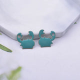30pcs 12*14mm Copper Enamelled Crab Charms For Earring Necklace Pendant