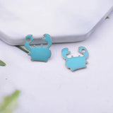 30pcs 12*14mm Copper Enamelled Crab Charms For Earring Necklace Pendant