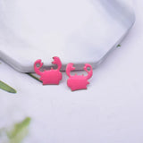 30pcs 12*14mm Copper Enamelled Crab Charms For Earring Necklace Pendant