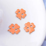 30pcs 12*14mm Copper Double Hole Clover Pendant Bead Necklace Findings