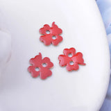 30pcs 12*14mm Copper Double Hole Clover Pendant Bead Necklace Findings