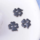 30pcs 12*14mm Copper Double Hole Clover Pendant Bead Necklace Findings