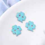 30pcs 12*14mm Copper Double Hole Clover Pendant Bead Necklace Findings