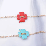 30pcs 12*14mm Copper Double Hole Clover Pendant Bead Necklace Findings