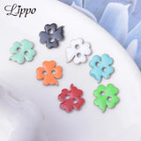 30pcs 12*14mm Copper Double Hole Clover Pendant Bead Necklace Findings