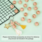 30pc 12 Constellations Wooden Beads Zodiac Spacer Balls 20x18mm