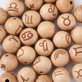 30pc 12 Constellations Wooden Beads Zodiac Spacer Balls 20x18mm