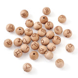 30pc 12 Constellations Wooden Beads Zodiac Spacer Balls 20x18mm