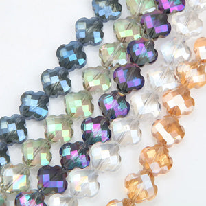 30pcs 12mm Flower Faceted Glass Beads for Jewelry Making DIY Necklace