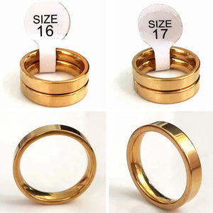 15 Sets 4mm Couple Rings Stainless Steel Wedding Band Jewelry Gift