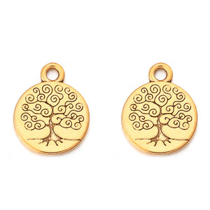 30pcs Tree of Life Charms Pendants Antique Round Tree Pendant DIY Jewelry Making