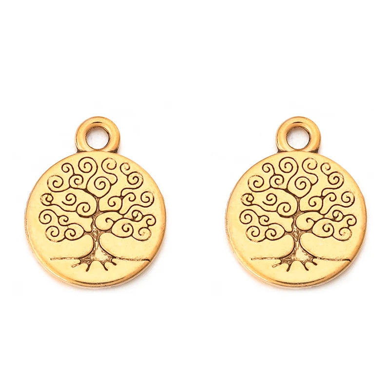 30pcs Tree of Life Charms Pendants Antique Round Tree Pendant DIY Jewelry Making