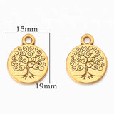 30pcs Tree of Life Charms Pendants Antique Round Tree Pendant DIY Jewelry Making