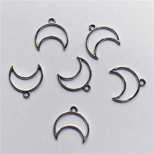 30pcs 19x20mm Moon Pendants Jewelry Making DIY WomenNecklace Bracelet Craft