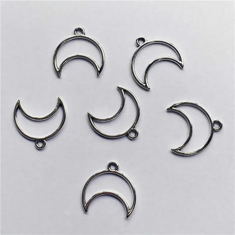 30pcs 19x20mm Moon Pendants Jewelry Making DIY WomenNecklace Bracelet Craft