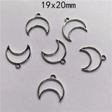 30pcs 19x20mm Moon Pendants Jewelry Making DIY WomenNecklace Bracelet Craft