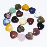 30pcs Heart Shape Beads Crystal Chakra Healing Stone Pendant
