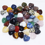 30pcs Heart Shape Beads Crystal Chakra Healing Stone Pendant