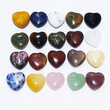 30pcs Heart Shape Crystal Chakra Healing Stone Pendant Reiki Jewelry