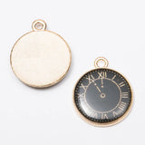 30pcs 21X18MM Enamel Pocket Watch Charms Pendant for Jewelry Making
