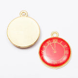 30pcs 21X18MM Enamel Pocket Watch Charms Pendant for Jewelry Making