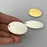 30pcs Oval Tags Laser Engraved Keychain Stainless Steel Bracelet Charms