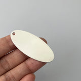 30pcs Oval Tags Laser Engraved Keychain Stainless Steel Bracelet Charms