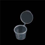 30pcs 25ml Plastic Cups with Hinged Lids for Sauce
