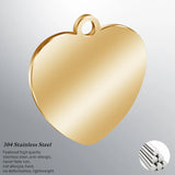 30pcs Stainless Steel Heart Charms Bracelet Charms Heart Tags