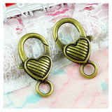 30pcs Antique Bronze Plated Charms Lobster Clasp Key Chain DIY Accessories