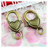 30pcs Antique Bronze Plated Charms Lobster Clasp Key Chain DIY Accessories