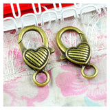 30pcs Antique Bronze Plated Charms Lobster Clasp Key Chain DIY Accessories