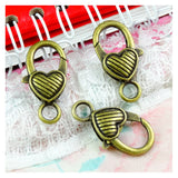 30pcs Antique Bronze Plated Charms Lobster Clasp Key Chain DIY Accessories