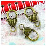 30pcs Antique Bronze Plated Charms Lobster Clasp Key Chain DIY Accessories